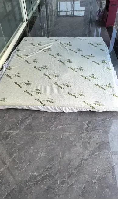 Bamboo Mattress Pad With Fitted Skirts, Gel Memory Mattress Topper, Breathable Soft Mattress Cover